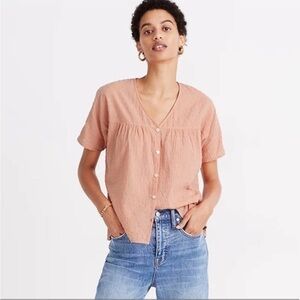 Madewell rhyme swiss dot button down blouse size XS